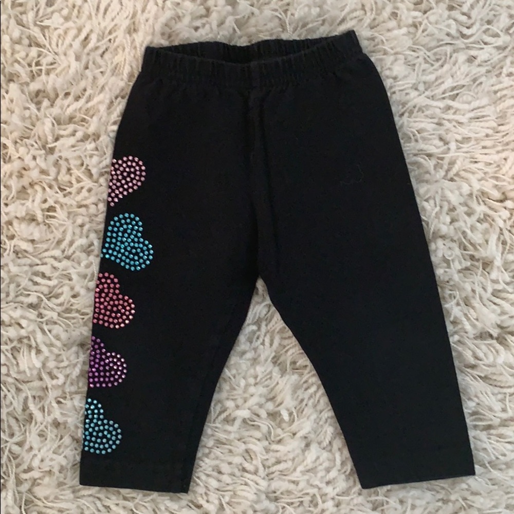 Little Girls Sparkle Hearts Leggings